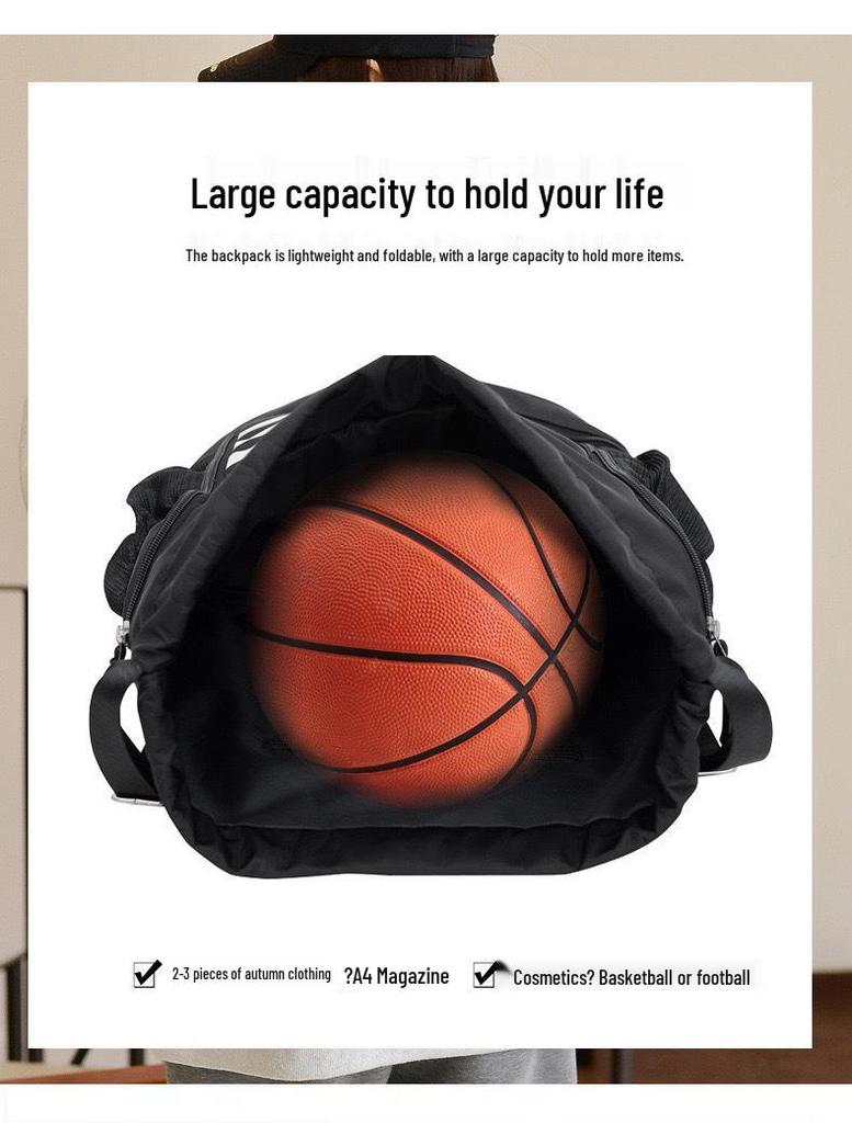 Large Capacity Outdoor Sports Backpack: Basketball, Fitness, and Mountaineering Drawstring Bag