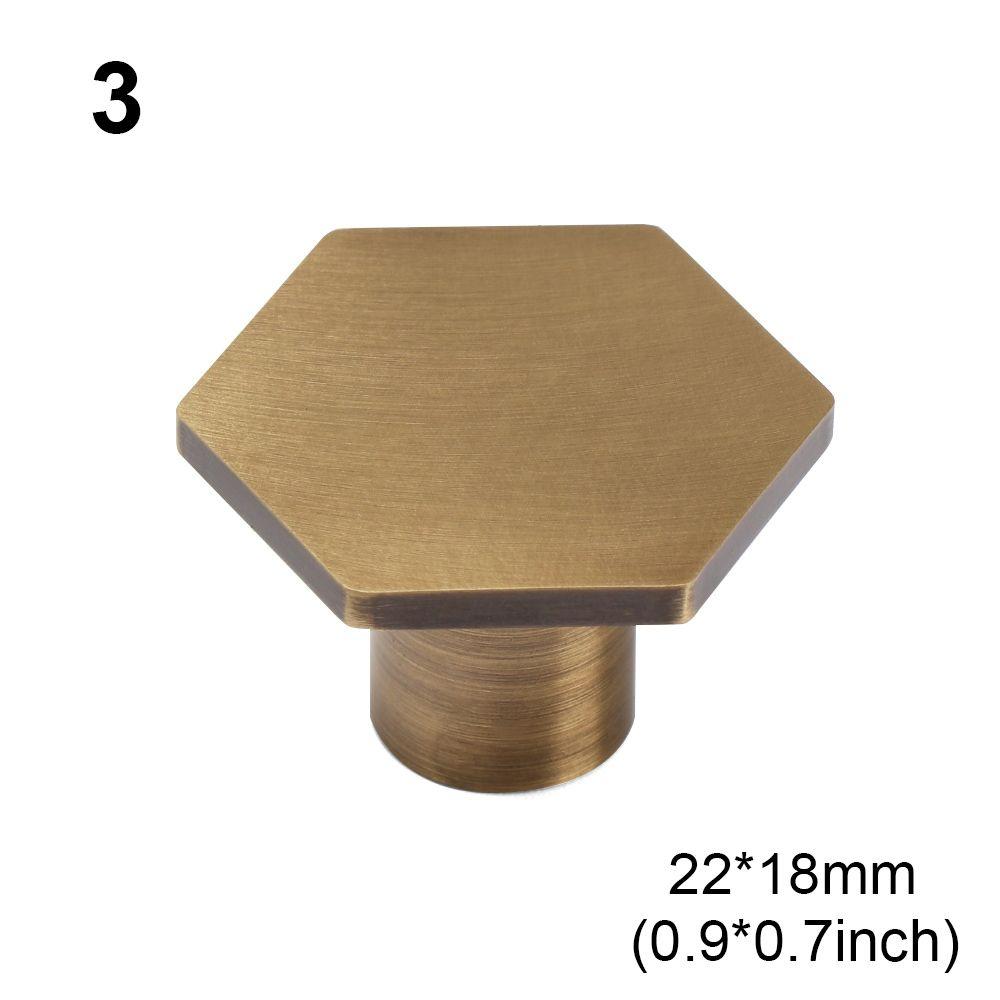 Safety Antique European Style Hexagon Single Hole Furniture Knobs Wardrobe Pulls Door Handles