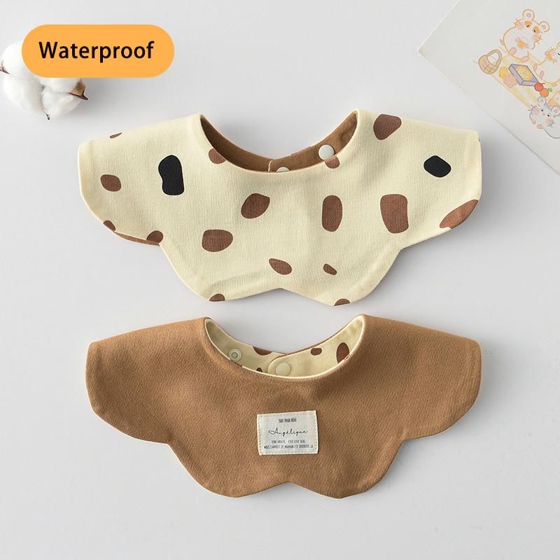 New Waterproof Two-sided Usable Baby Feeding Drool Bib Infants Wave Petal Saliva Towel Soft Burp Cloth For Toddler Kids Bibs