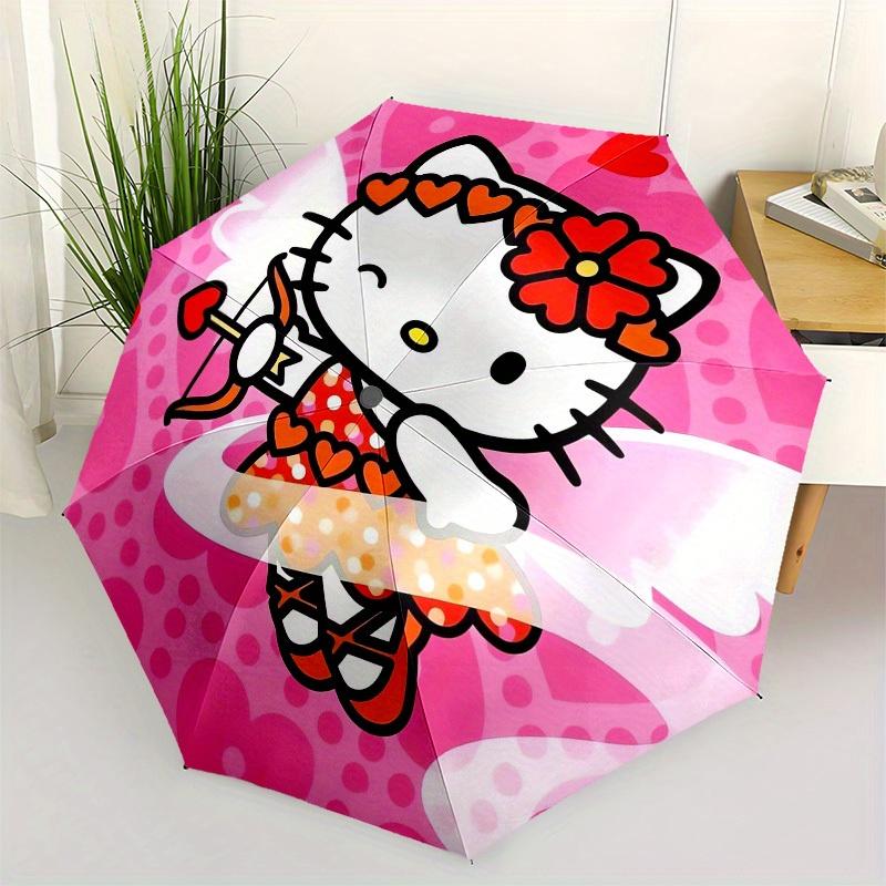 

1pc Hello Kitty Cupid Wings Hearts Umbrella with Plastic Handle,Suitable for All Seasons Home Travel Outdoor UmbrellaSanlio369