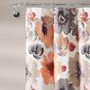Lush Decor Leah Floral Shower Curtain, 72" W X 72" L, Coral & Gray - Fabric Shower Curtains - Watercolor Botanical Bathroom Curt