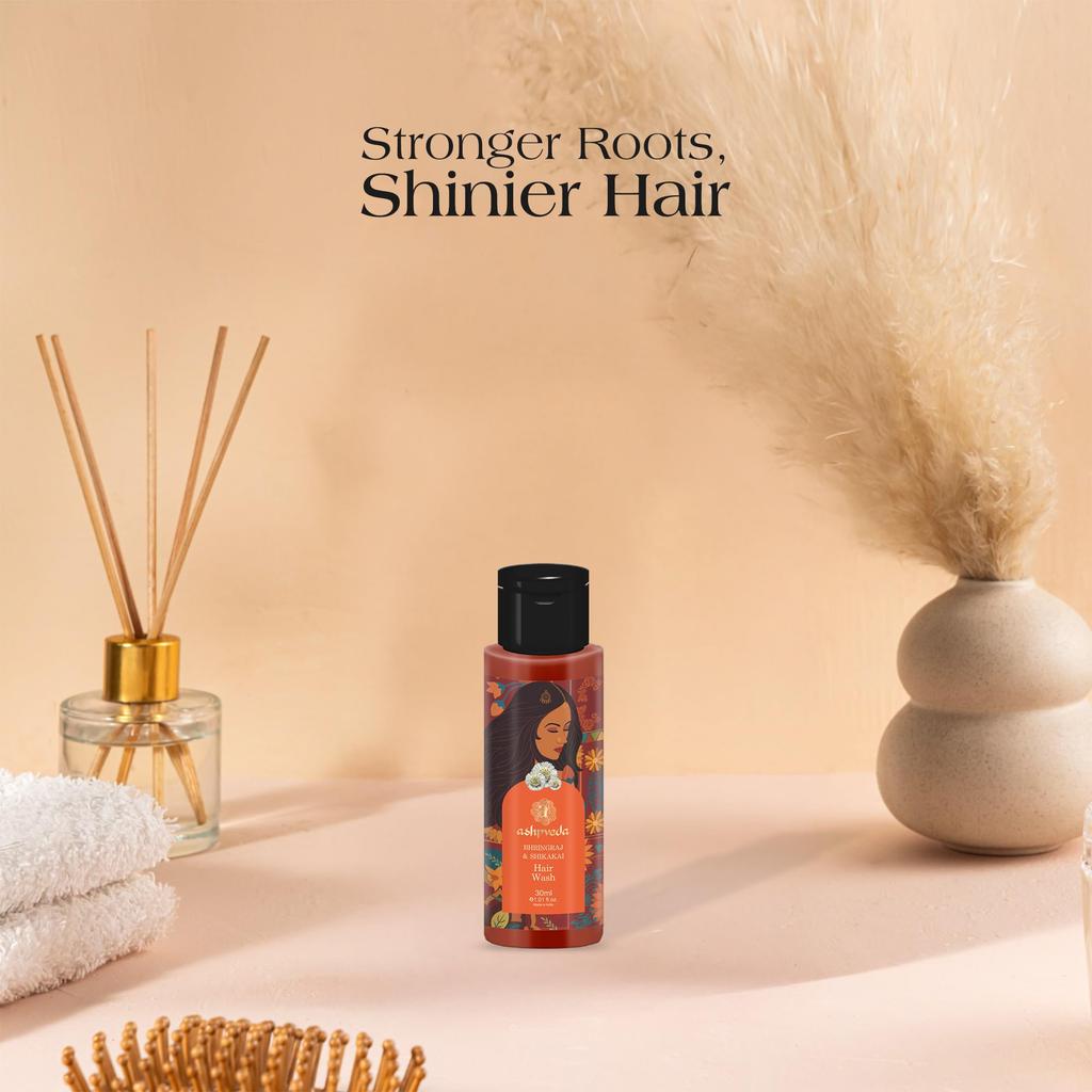 Ashpveda Essentials of Shikakai and Bhringraj Anti Hair Fall Hair Wash Shampoo - Sulphate and Paraben Free Natural and Ayurvedic Shampoo For Women