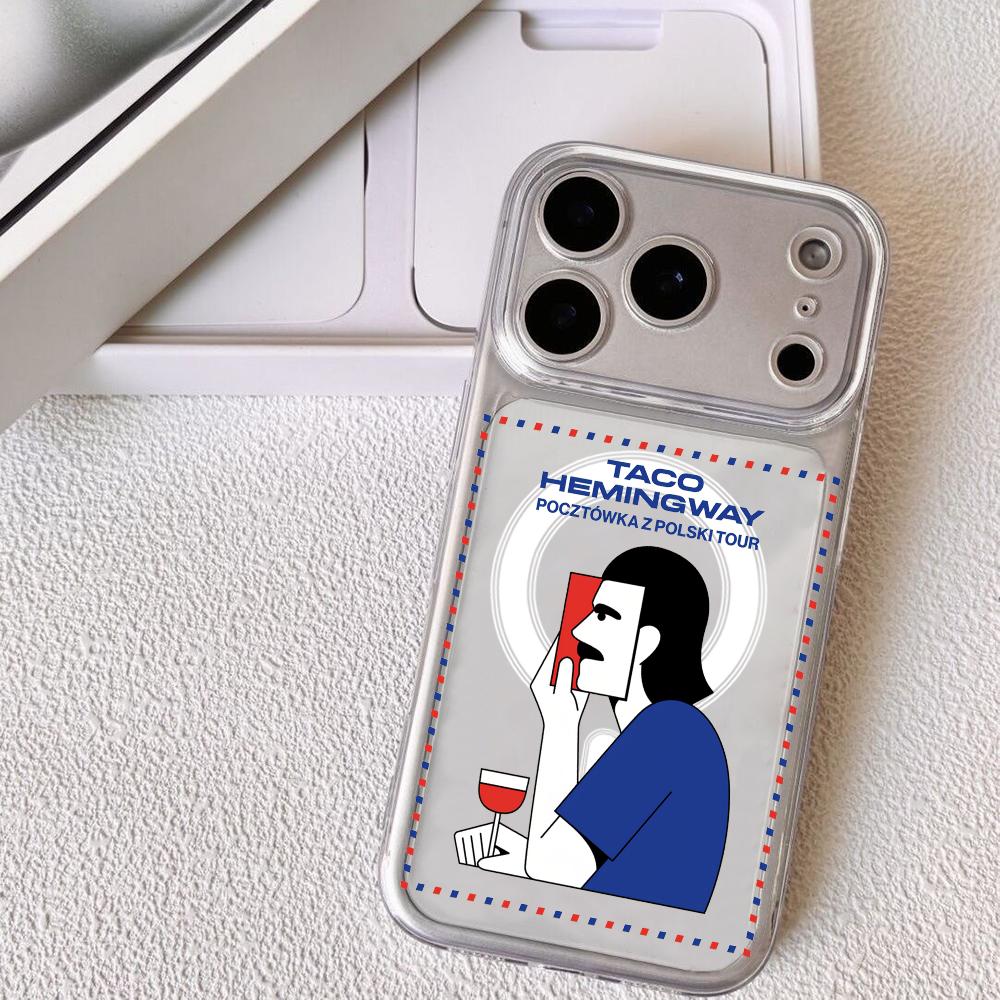 

Чехол для телефона Singer T-Taco Hemingway для iPhone 17 16 15 14 13 12 Pro Max Plus с магнитным прозрачным чехлом Беспроводная зарядка iPhone 11