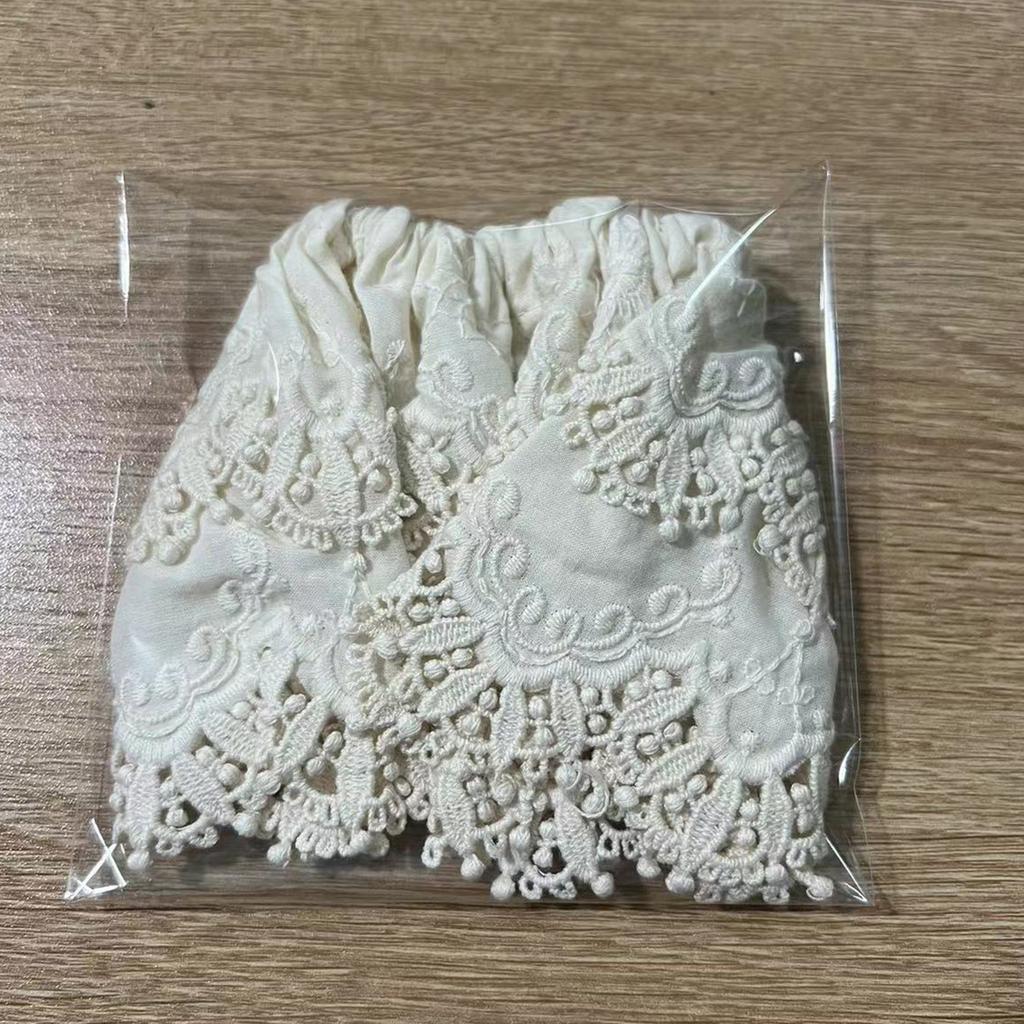 Lace, lace, fabric, hair rope, leather band, oversized 23cm, sturdy beige hair loop, versatile for daily use