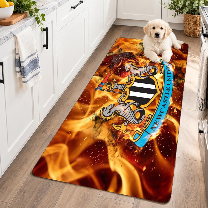 Flannel Kitchen Mat Newcastle United Football Soft Area Rug Non Slip Floor Carpet Home Decoration