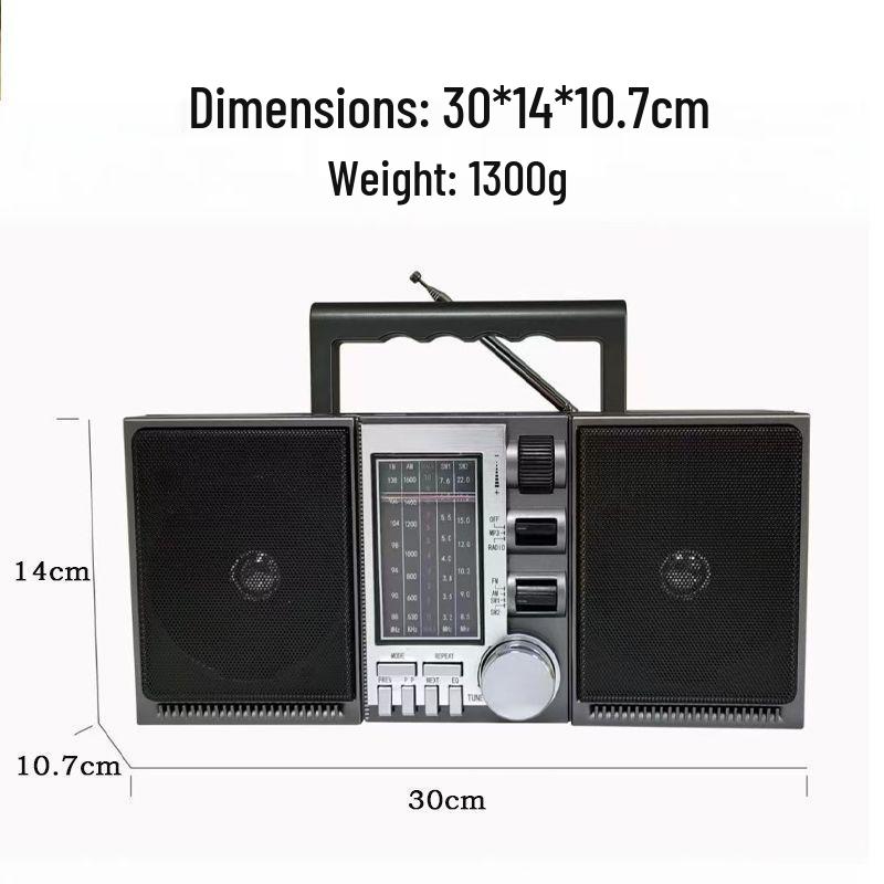 Retro Radio Dual-Speaker Bluetooth Speaker: High-Power, All-Waveband, Full-Frequency, Multi-functional