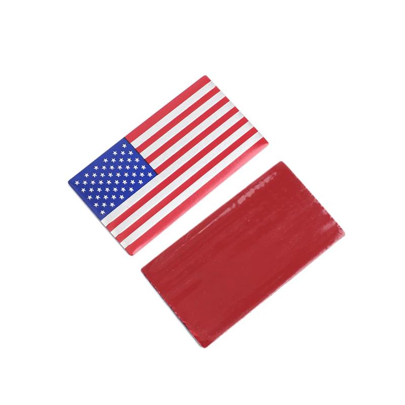 2Pcs Automobile Motorcycle Exterior Accessories United States Of America USA National Flag Aluminum Alloy Emblem Badge Car Stickers