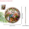 Wooden Sign with Blooming Flowers Pattern - Charming Round Ornament for Front Door, Wall, Yard Hanging Decor - Ideal Gift for Friend