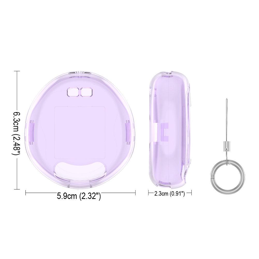 Transparente Schutzhülle aus Polycarbonat für Tamagotchi Uni | 360°-Rundumschutz | Inklusive Schlüsselanhänger | Transparent/Transparent-Rosa/Lila