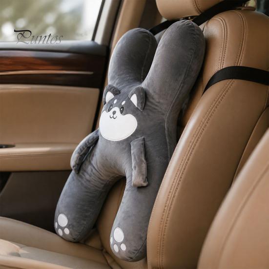 Decorative Car Interior Accessory H-Shaped Pillow for Kids, Cute Neck Pillows Seat, Sleeping Vehicle Seat Gap Filler Pillow, Plush Rest Cushion Trips