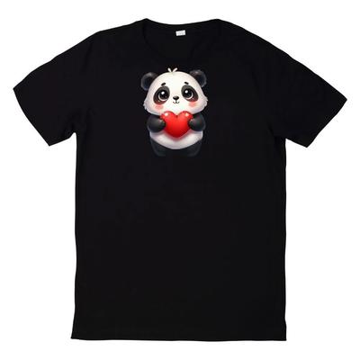T-Shirt Cute Panda with Heart Motif