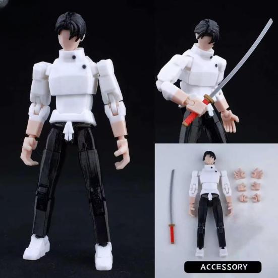 3D Printed Anime Character Figure, Movable Joints Action Figure with Accessories, Animation Model Ornament, Collectible Gift for Anime Fans