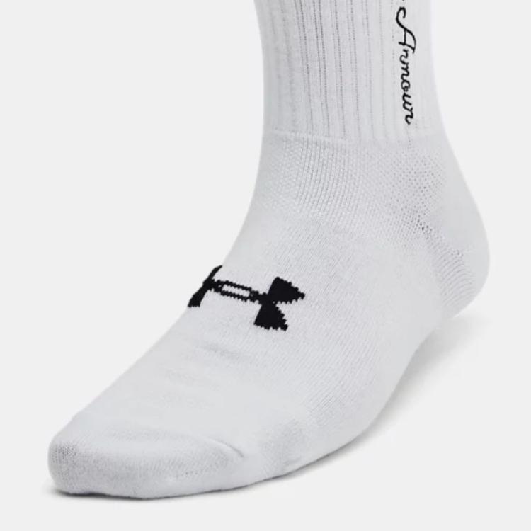 Under Armour Жаккардовые повседневные дышащие удобные носки до середины икры с логотипом-буквой, 3 пары, женские носки 1382942-101