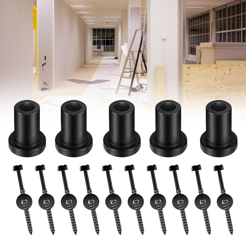 10Pieces Sliding Barn Door Hardware Spacers Set Includes Wall Anchors Screws Lags Bolts for Track Connection Stability