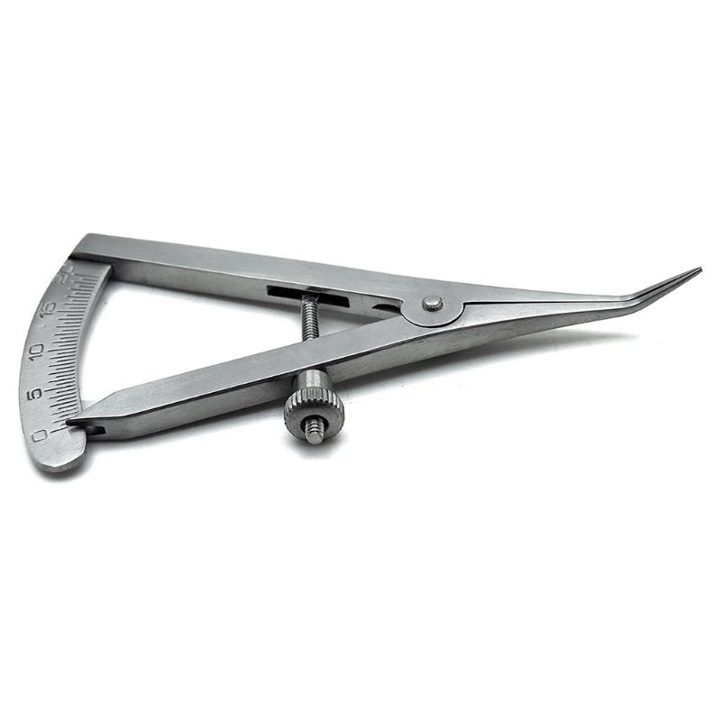 Dental Castroviejo Caliper 0 to 20 mm Straight/Angled 3.25" Stainless Steel Measuring Tool Lab Clinic Instrument