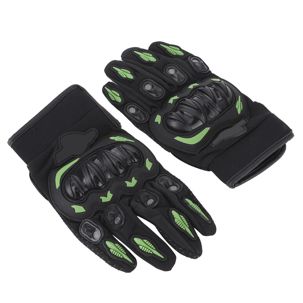 Pair Riding Gloves Outdoor Touch Screen Motorcycle Racing for Men Woman Black and Green M