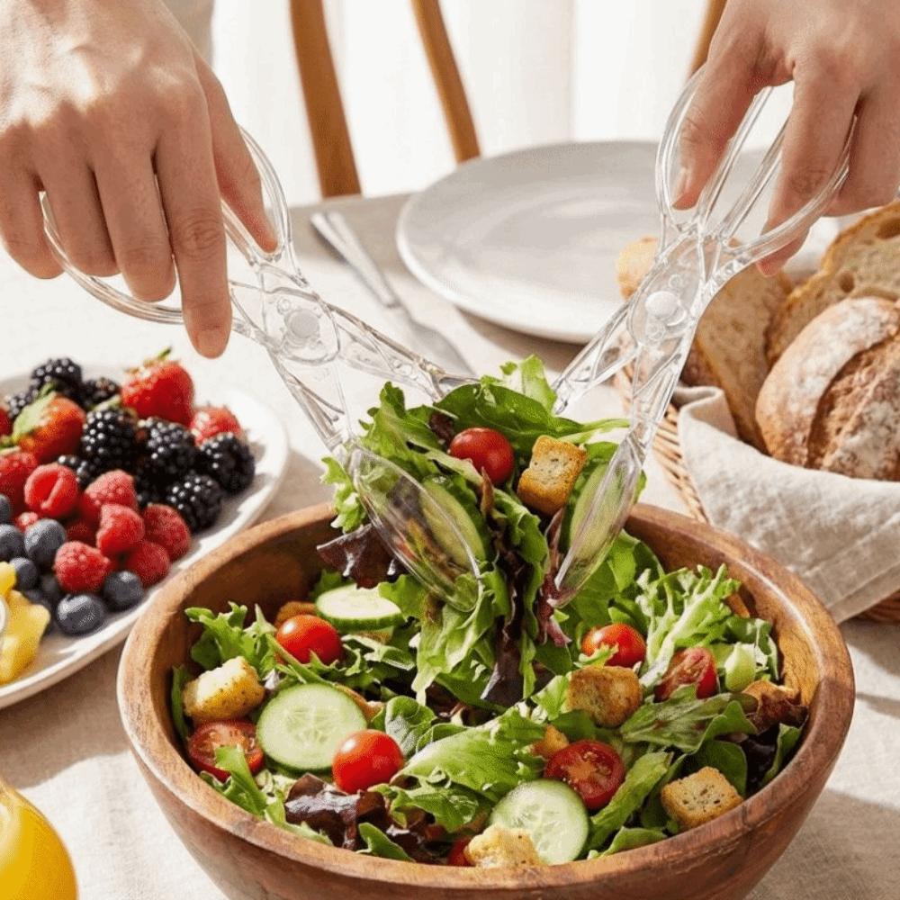 Multi-Purpose Plastic Salad Tongs Food-Grade Anti-Slip Bread Tong Serving Utensils Sanitary Kitchen Clamp Cafeteria