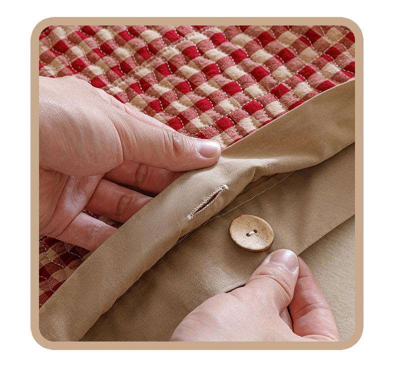 Class A Pure Cotton Quilted Pillowcase Set - Thick, All-Cotton Buttoned Covers (48x74 cm)