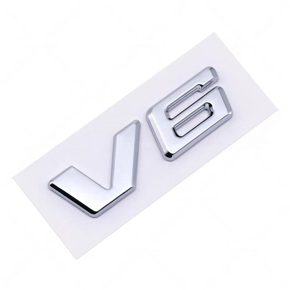 3D ABS V6 V8 Badge Sticker Side Fender Rear Trunk Emblem Decal
