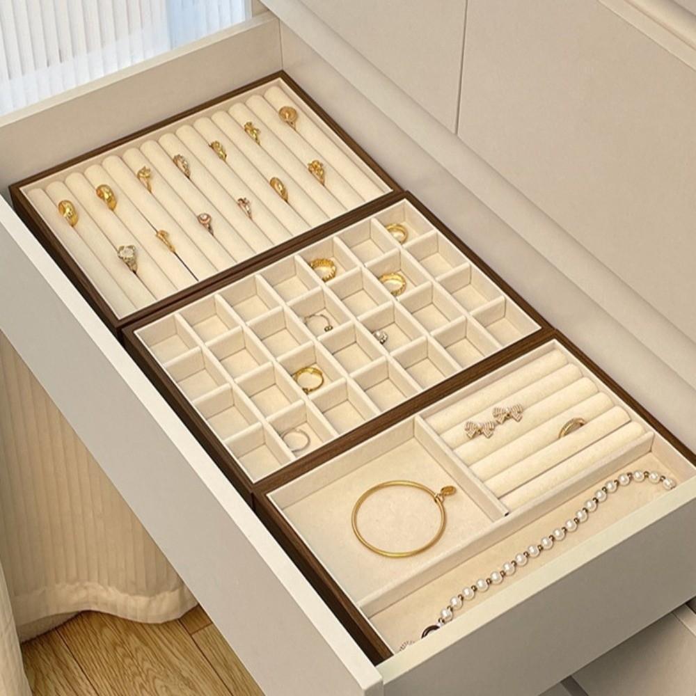 Multifunctional Jewelry Box Walnut Wood Display Jewelry Holder Jewelry Organizer  Hair Accessories