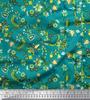 Soimoi Japan Crepe Satin Fabric Leaves & Floral Artistic Decor Fabric Printed Metre 42 Inch