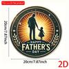 2d flat 20*20cm, Father'S Day Retro Style Circular Wooden Sign, Perfect for Bedroom And Living Room Decoration, Ideal Gift for Friends And Family.
