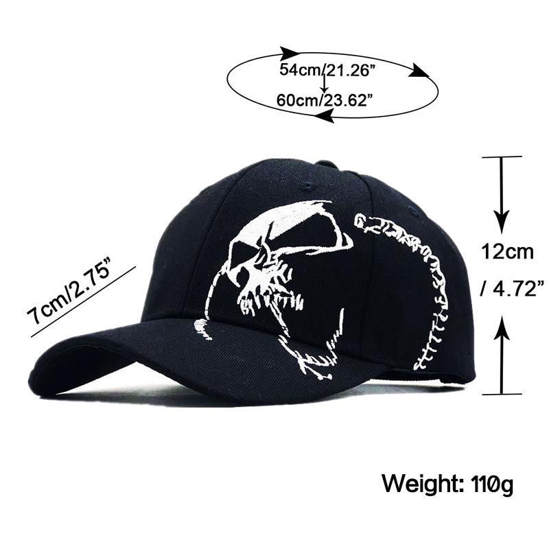 High Quality Personalized Skull Embroidery Fashion Baseball Cap Unisex Couple Outdoor Sports Sun Hat