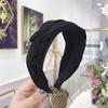 Women's Pure Color Simple Fabric Handmade Twist Braid Knotted Wide Side Hair Band