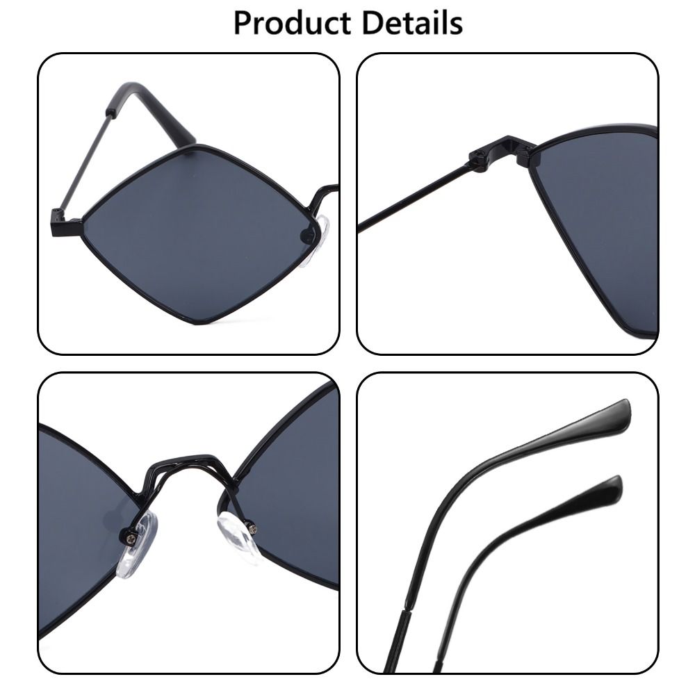 Fashion Metal UV Protection Film Small Diamond Shape Sun Glasses Men's Shades Women's Sunglasses