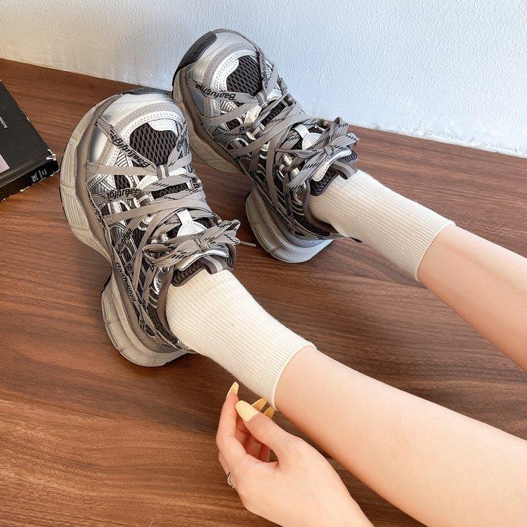 Comfortable soft sole~ heightened thick sole strap dad shoes women's 2025 new summer and autumn mesh breathable lightweight sports shoes