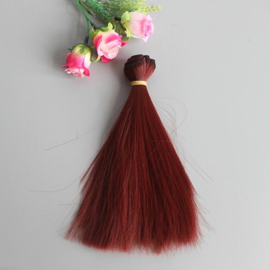 15cm Long Straight Synthetic Fiber Wig Hair Extension for BJD SD Doll Accessory