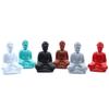 Mini Buddha Statues Assorted Colors Set of 6