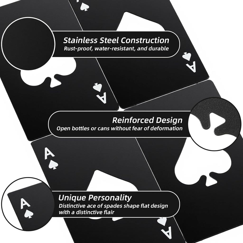 Stainless Bottle Opener Creative Playing Card Design Winemaker Beer Opener Portable Credit Card Size Pocket Beer Bottle Opener