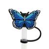 9Pcs 8mm Butterflies Straw Cover Food Grade Silicone Reusable Dust-proof Universal Glass Straw Tip Plug Topper