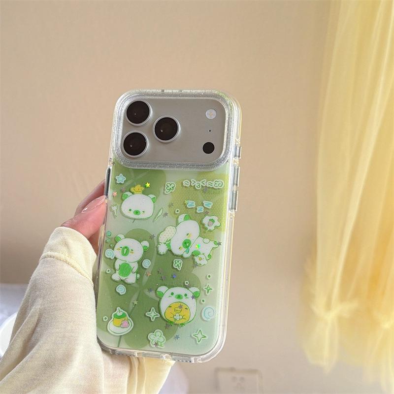 

Four-Leaf Clover Rilakkuma iPhone Case for Women - Compatible with iPhone 17/16/15/14 Pro Max iPhone 17 Pro