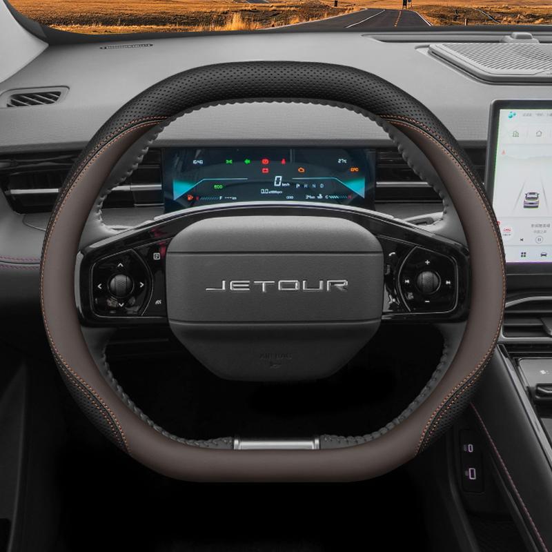 Leather Car Steering Wheel Cover for Jetour Dashing  2024 2025 2026 Accessories