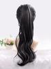 Black Pickled, White Tea Grey, Long Curly Hair, Grip Clip, Ponytail