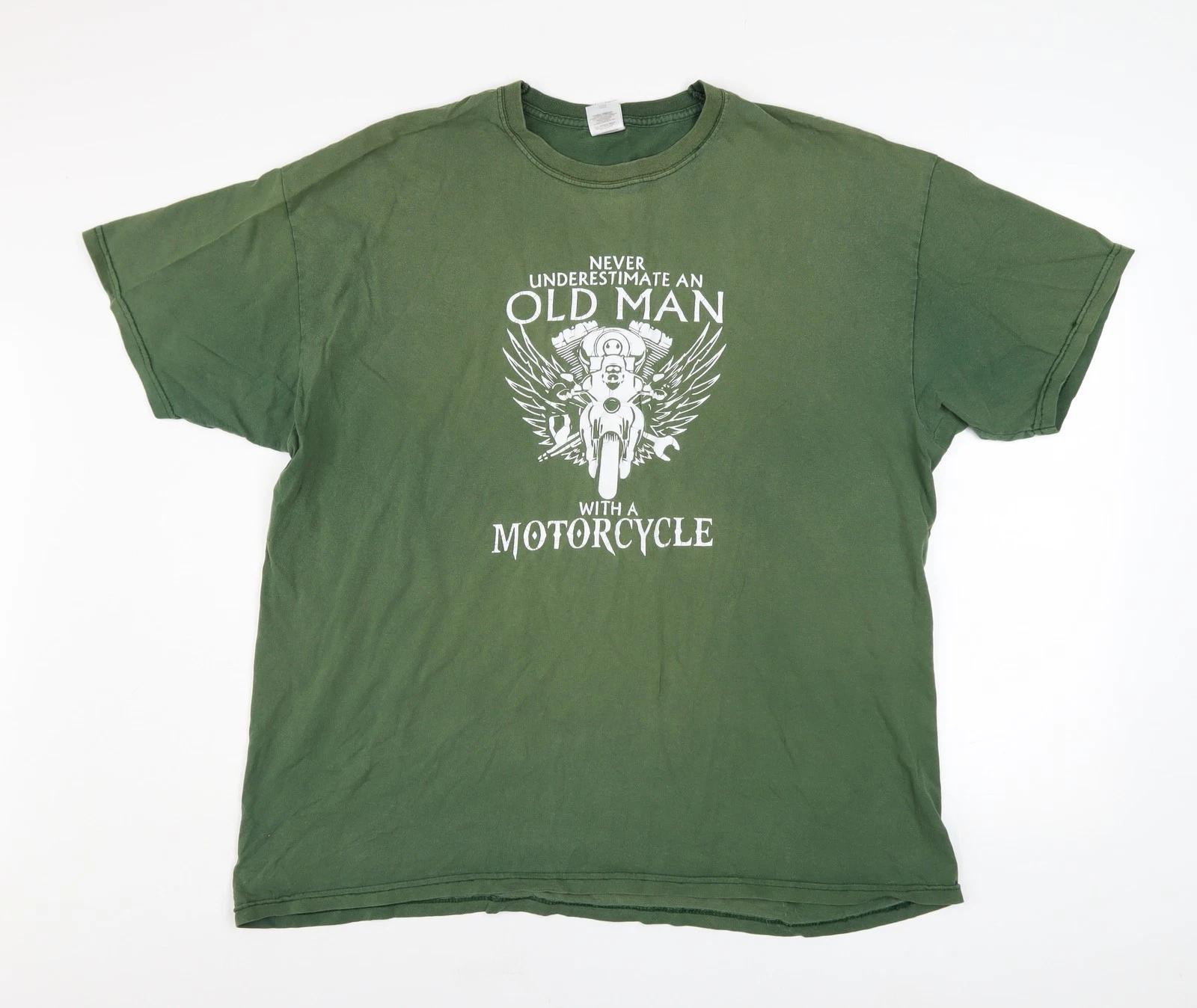 Fruit of the Loom Men s Green 2XL Biker Graphic Cotton T-Shirt 2XL