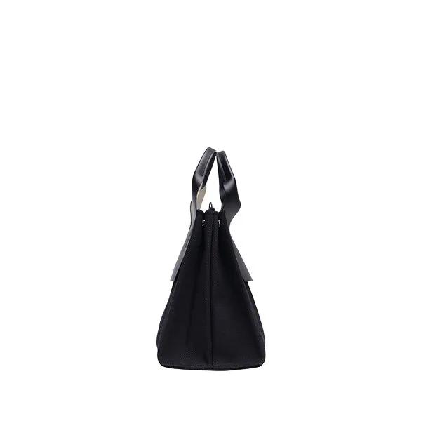 Lucky Pleats Canvas Tote S Black_Black