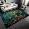 VIKAMA Tree Of Life Print Entrance Mat Living Room Bedroom Decorative Rug Machine Washable Home Furnishings