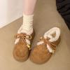 Foreign Style Platform Cotton Shoes Children's 2025 Autumn and Winter New Fashion Velvet Lace-up Retro Style Warm Women's Cotton Shoes