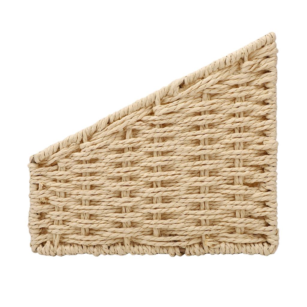 2pcs Woven Mail Desk File Holder Paper Rope Iron Frame Natural Tabletop Modern Storage for Letters Magazine Stationery Small It