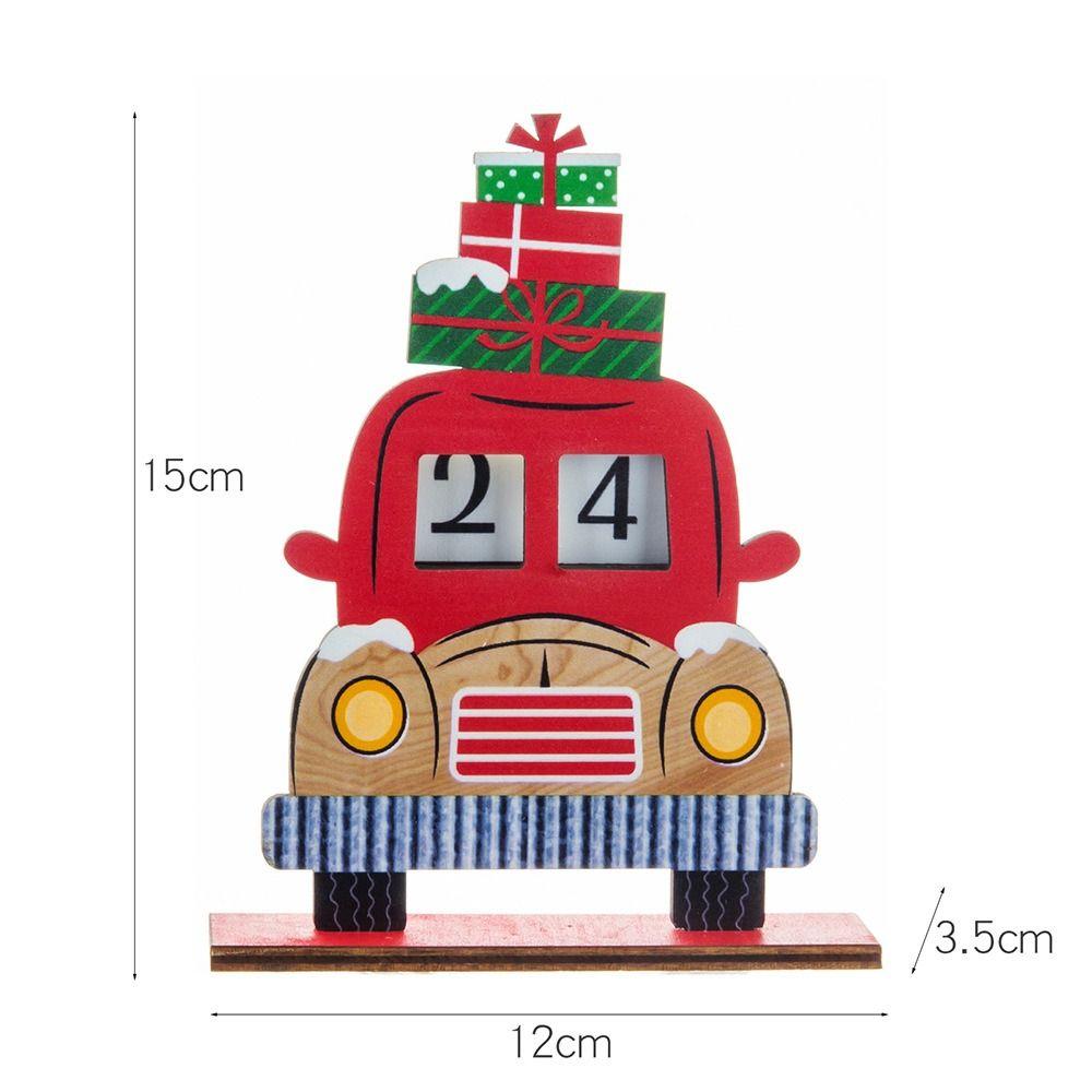 Wooden Christmas Advent Calendar Santa Claus Car Wooden Ornament Santa Calendar Ornaments Desktop