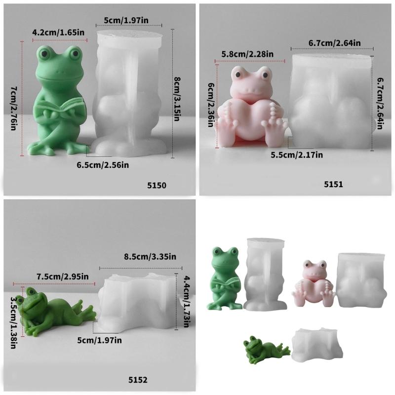 Leicht zu reinigende Silikon-Tierform für Kerzenherstellung 3D Froschform Ornament Perfektes Geschenk für Bastelbegeisterte