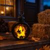 LED Decorative Flame Light Halloween Retro Pumpkin Lantern, Electronic Candle Light, Vintage Portable Handheld Lamp for Bar Haunted House Decor