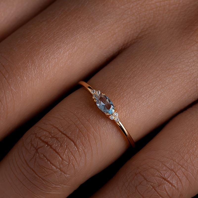 Vintage Trend Oval Set Zirconia Women's Ring Niche  Creative Holiday Party Jewelry Accessories Gifts