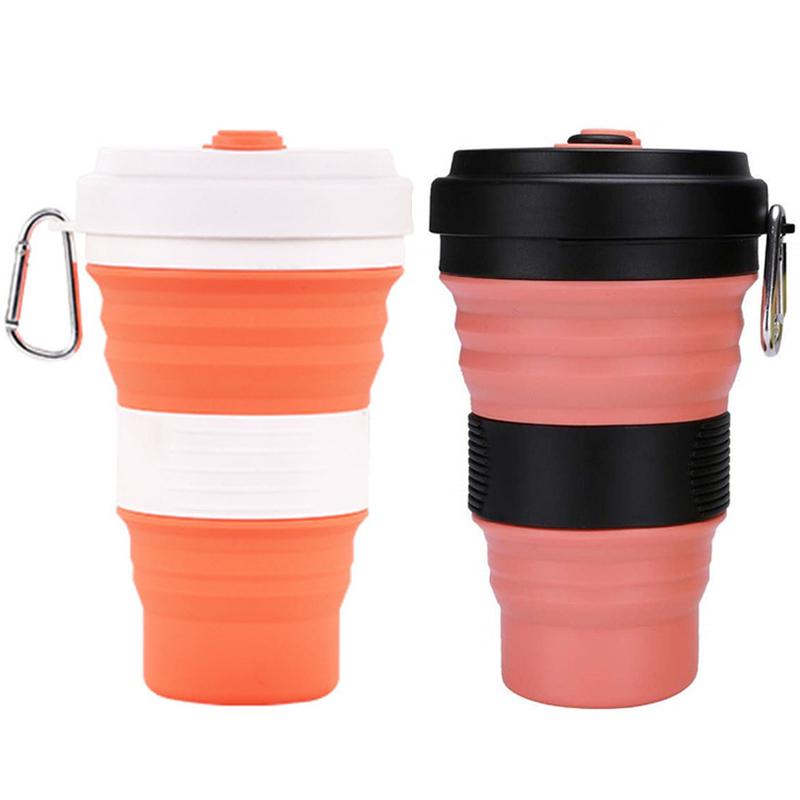 550ml Lightweight to Carry Folding Cup Mountaineering Camping Biking Athletic Multi-Purpose Coffee Cold Drink Retractable Drinkware Mug