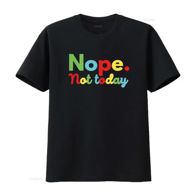 Nope Not Today T Shirt Trendy Tops For Women Mens Vintage Washed Fashion Streetwear Graphic Breathable Top For Everyday Wear