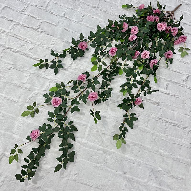 Love Lotus 12 branches Rose Art Mural Fleur de Soie Décoration Suspendue Pour Mariages et Photographie