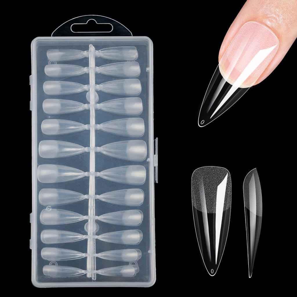 240pcs/Box Ultra Thin Traceless Acrylic False Nails Transparent Matte Full/Half Press On Nails Extension DIY Nail Art Decoration